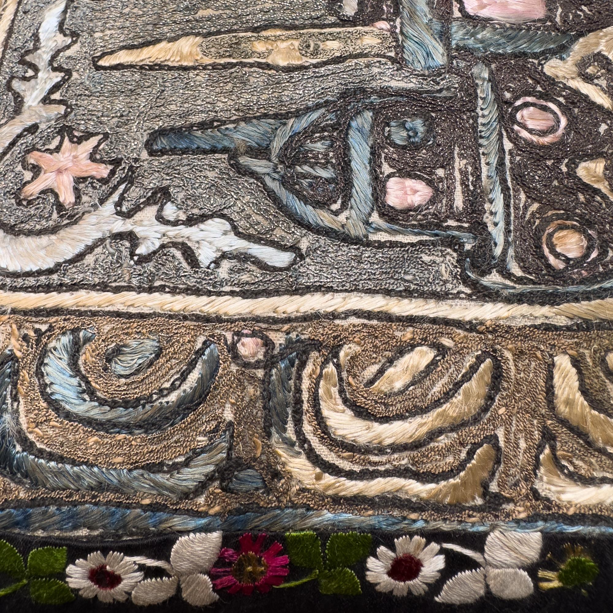 Brodé Housse de coussin Minaret brodée Ottoman-Era en vente