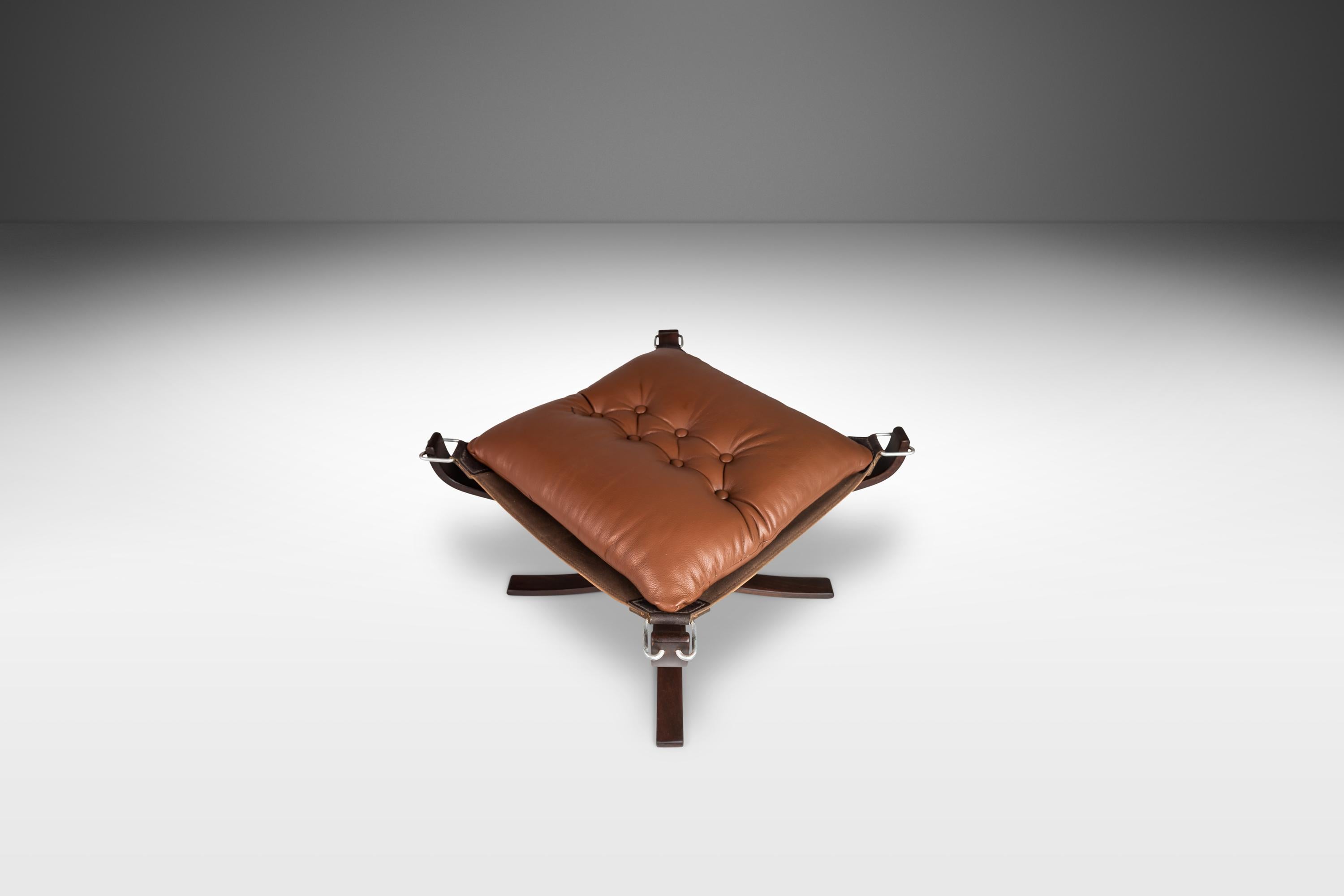 Ottoman for Falcon Chair in Leather by Sigurd Ressel for Vatne Møbler, c. 1970's For Sale 7
