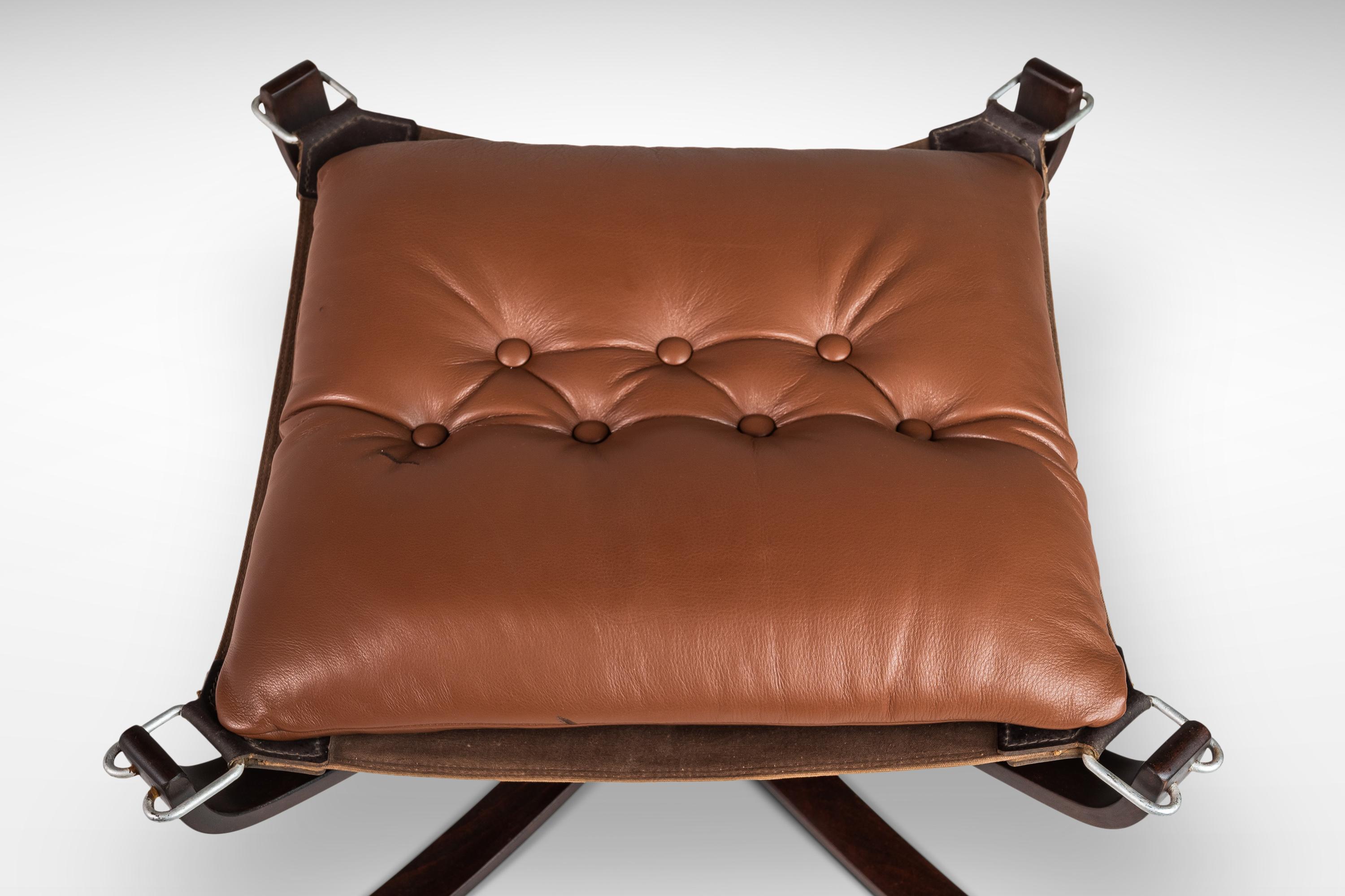 Ottoman for Falcon Chair in Leather by Sigurd Ressel for Vatne Møbler, c. 1970's For Sale 8