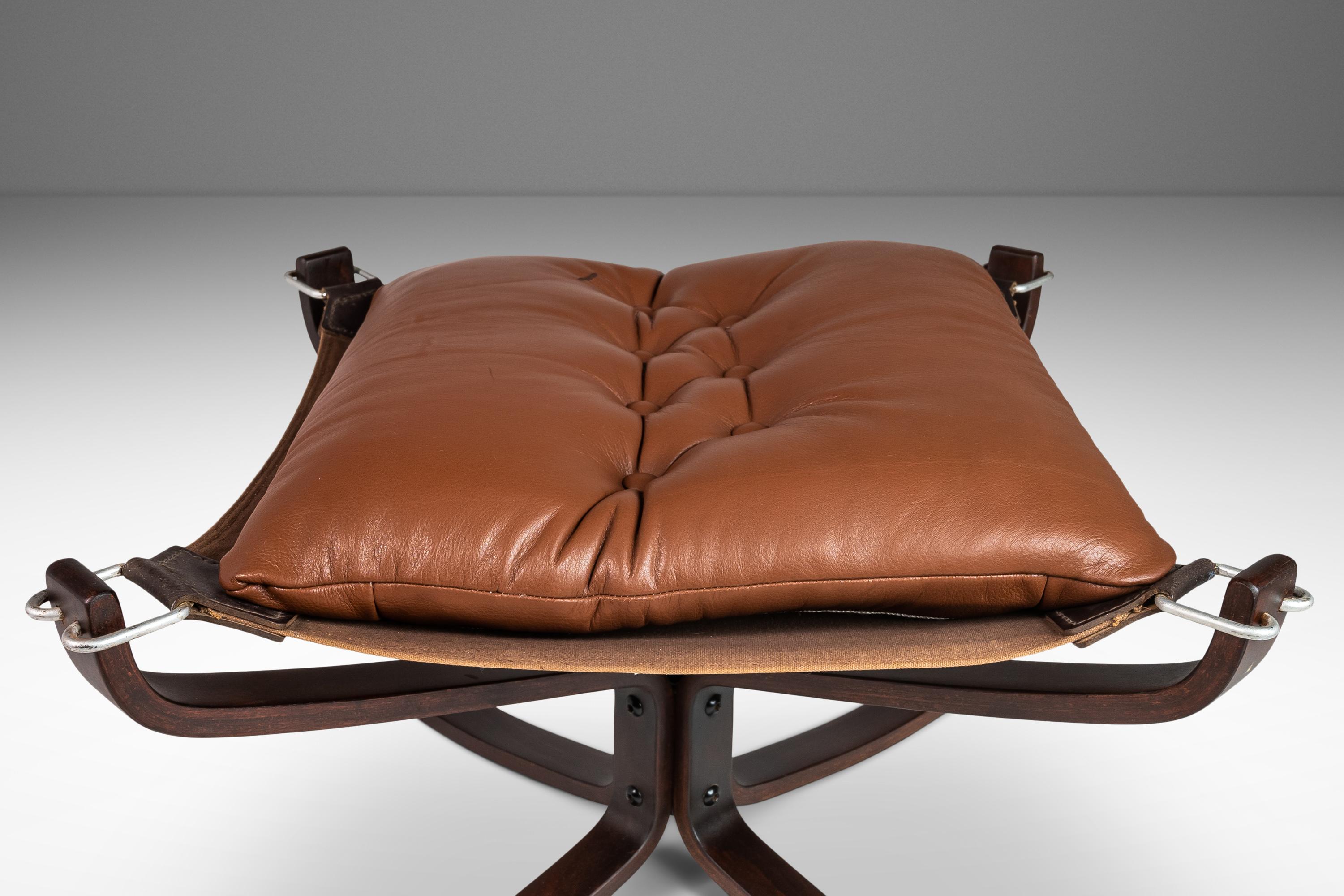 Ottoman for Falcon Chair in Leather by Sigurd Ressel for Vatne Møbler, c. 1970's For Sale 9