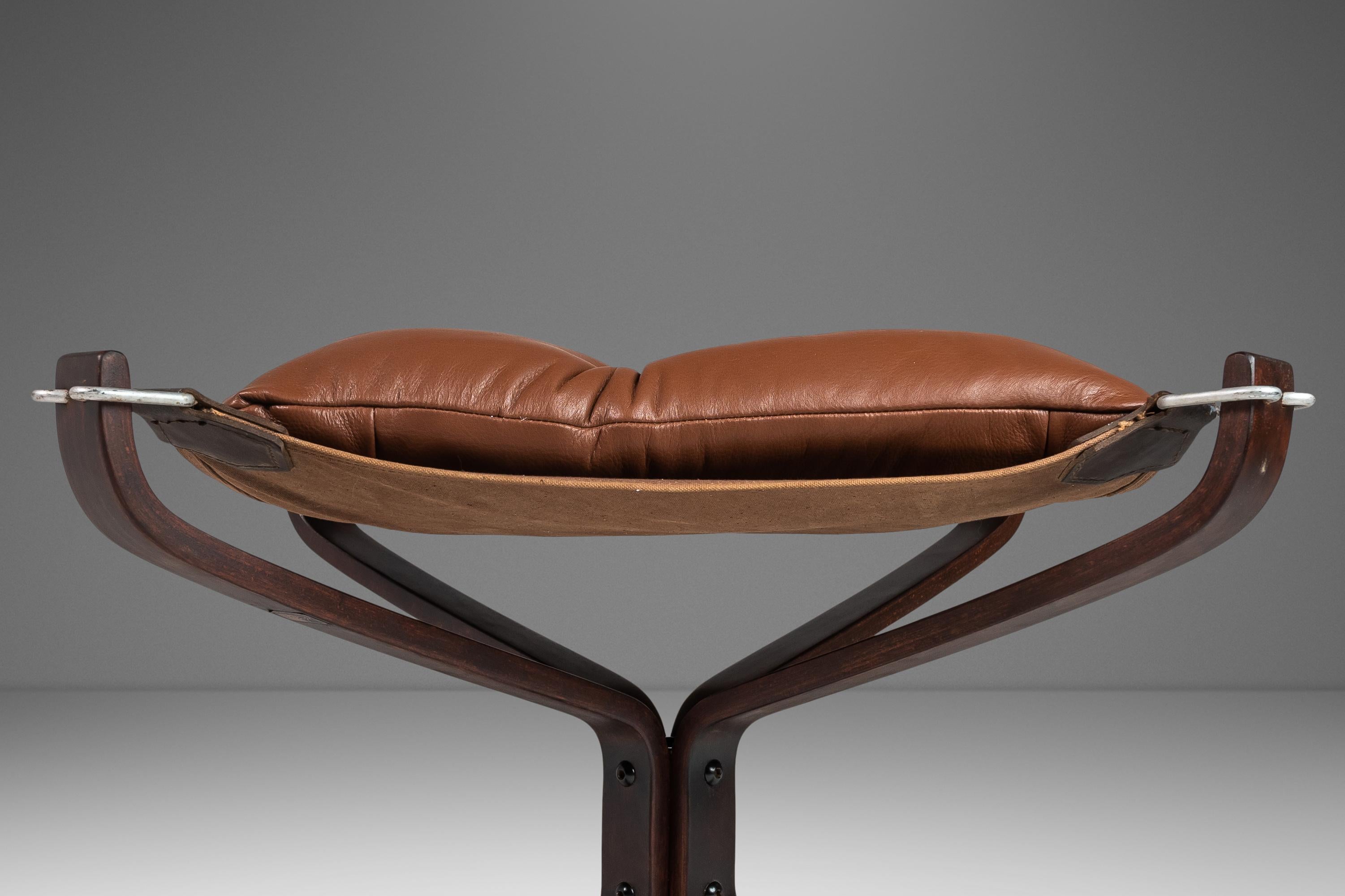 Ottoman for Falcon Chair in Leather by Sigurd Ressel for Vatne Møbler, c. 1970's For Sale 10