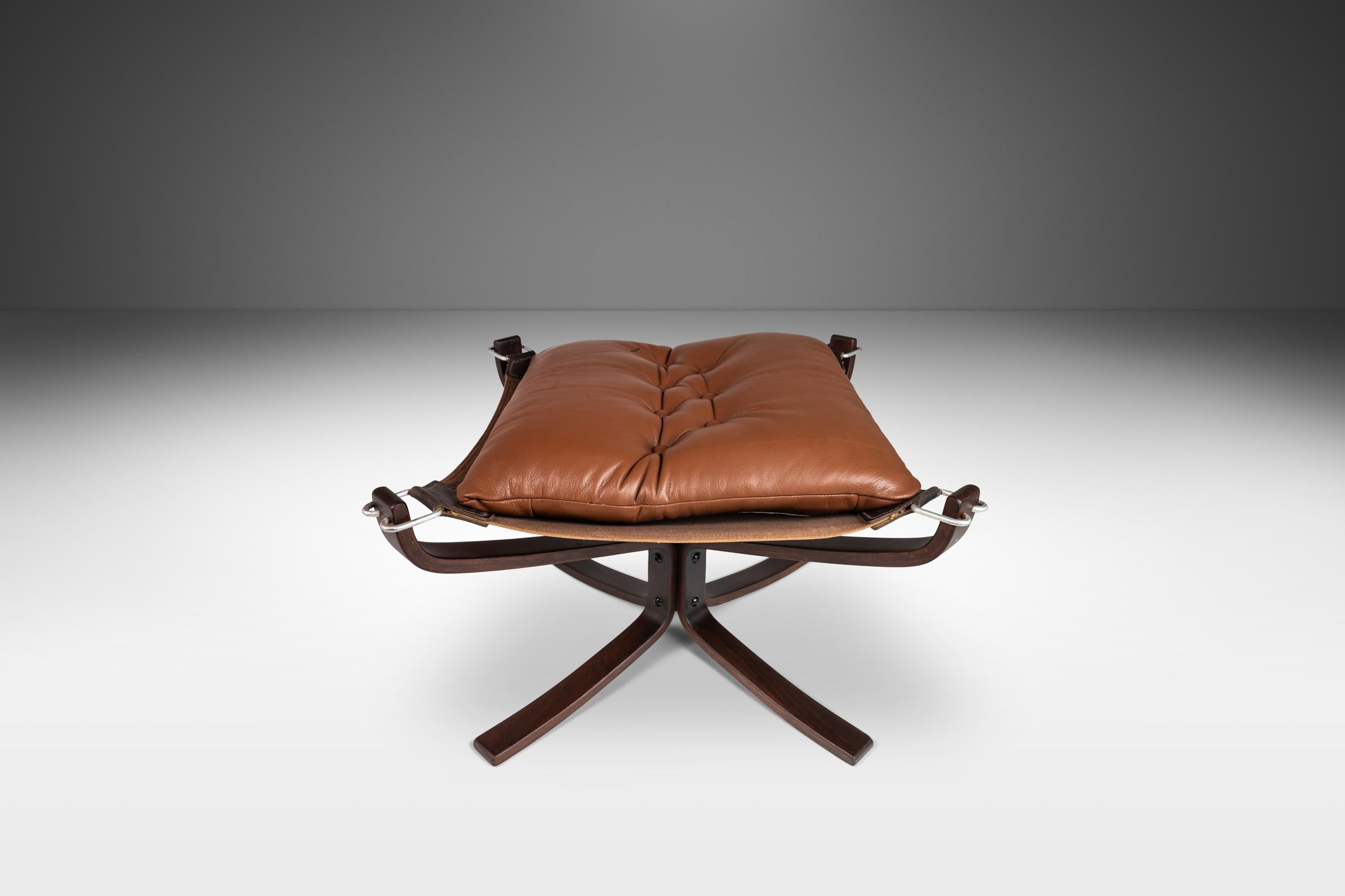 Ottoman for Falcon Chair in Leather by Sigurd Ressel for Vatne Møbler, c. 1970's In Good Condition For Sale In Deland, FL