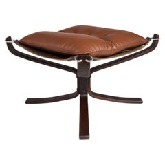 Ottoman for Falcon Chair in Leather by Sigurd Ressel for Vatne Møbler, c. 1970's