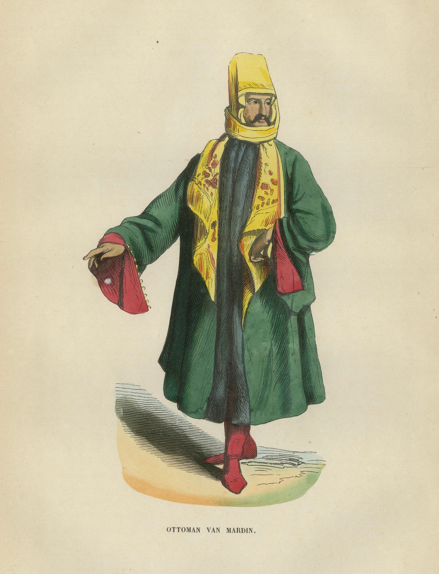 Ottoman Gentleman from Mardin (Mesopotamia) - Antique Costume Lithograph, c.1852