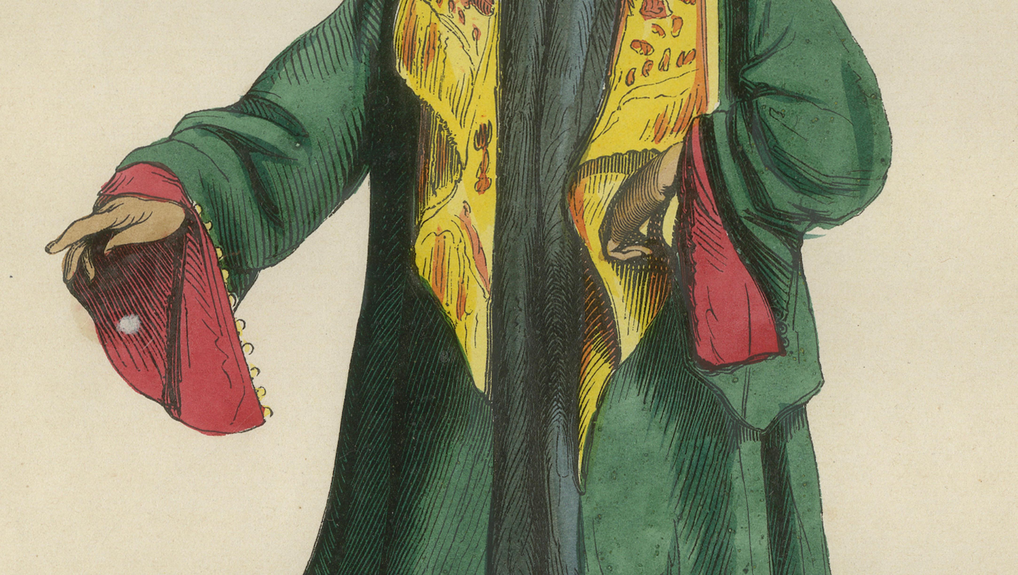 Ottoman Gentleman from Mardin (Mesopotamia) - Antique Costume Lithograph, c.1852