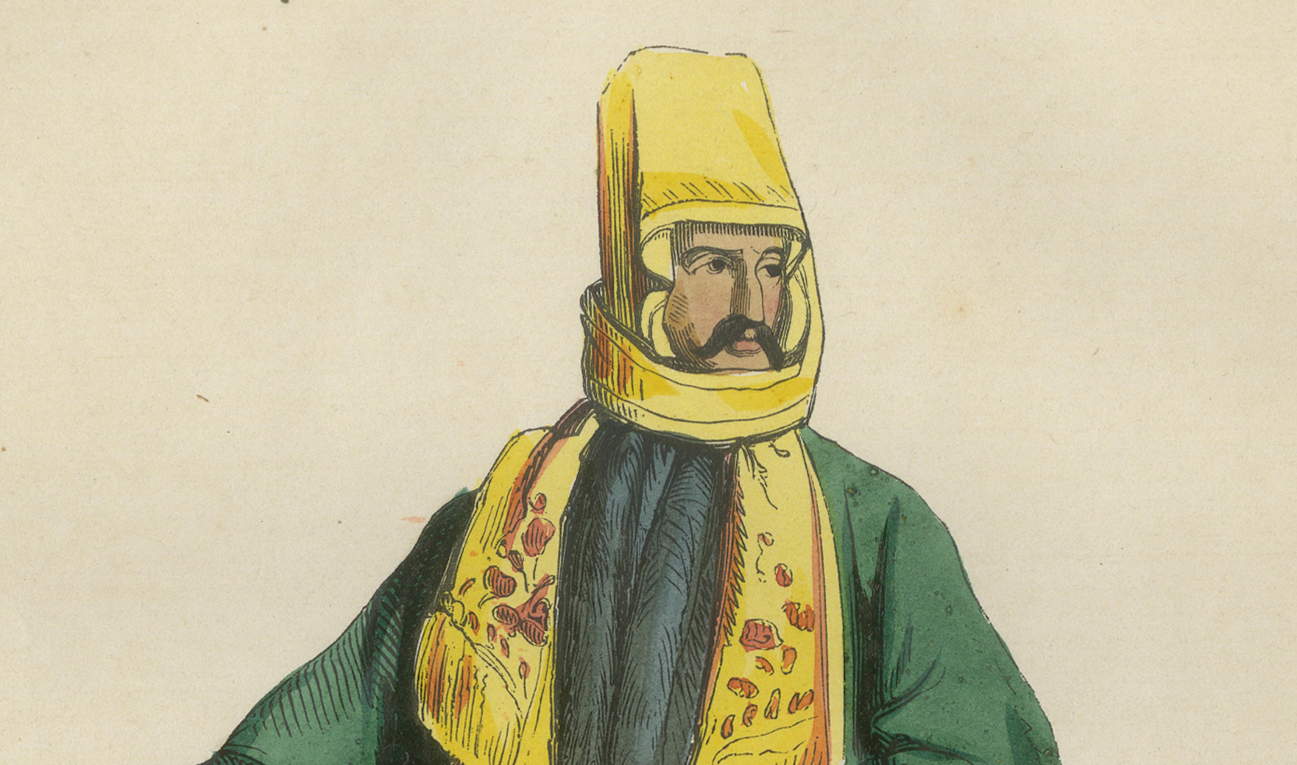 Ottoman Gentleman from Mardin (Mesopotamia) - Antique Costume Lithograph, c.1852