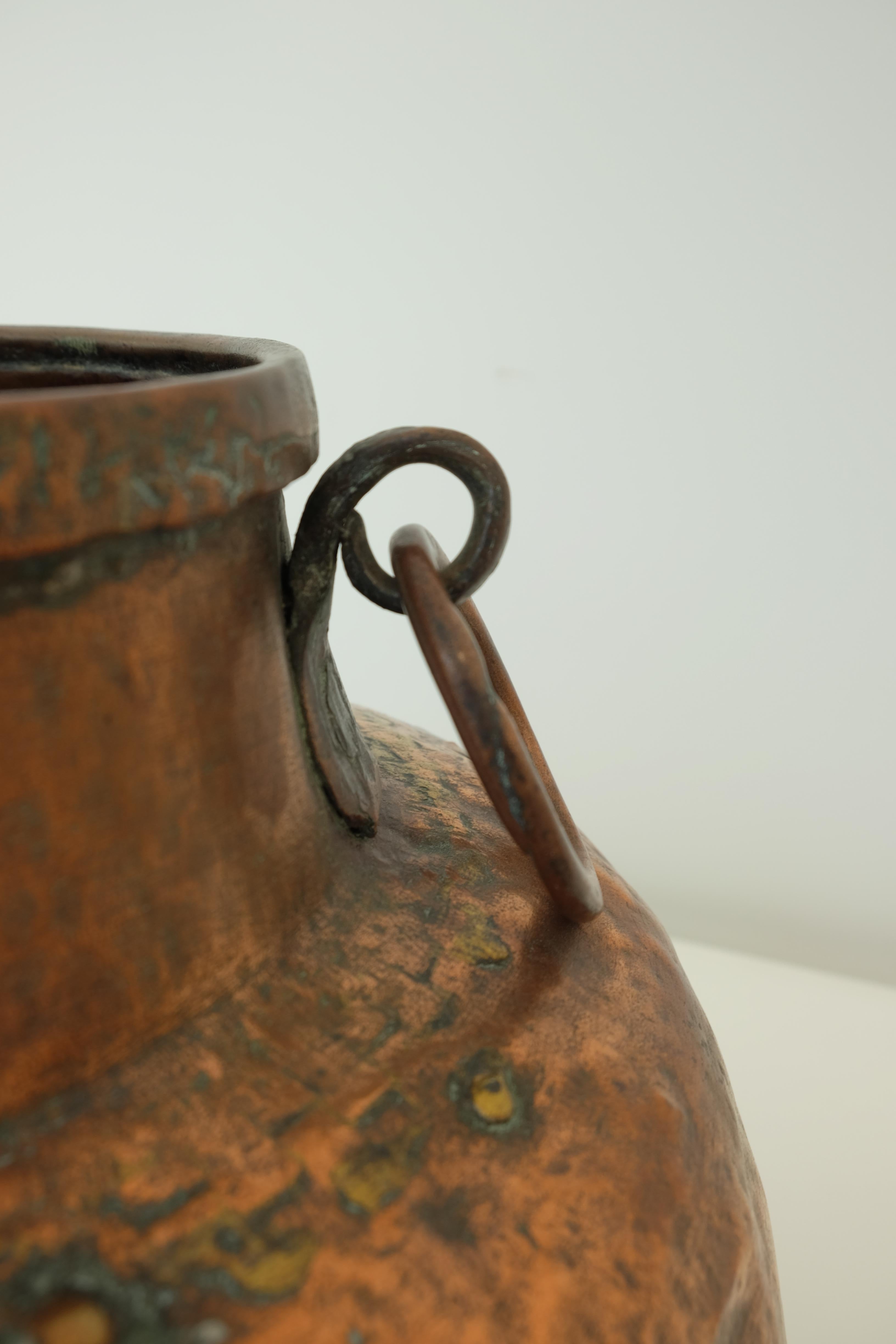 18th Century and Earlier Ottoman Hammered Copper Vessel, 18th Century For Sale