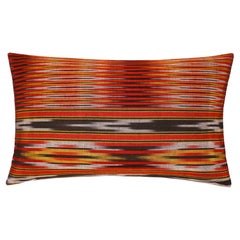 Ottoman Hand-woven Silk Black Ikat Cushion