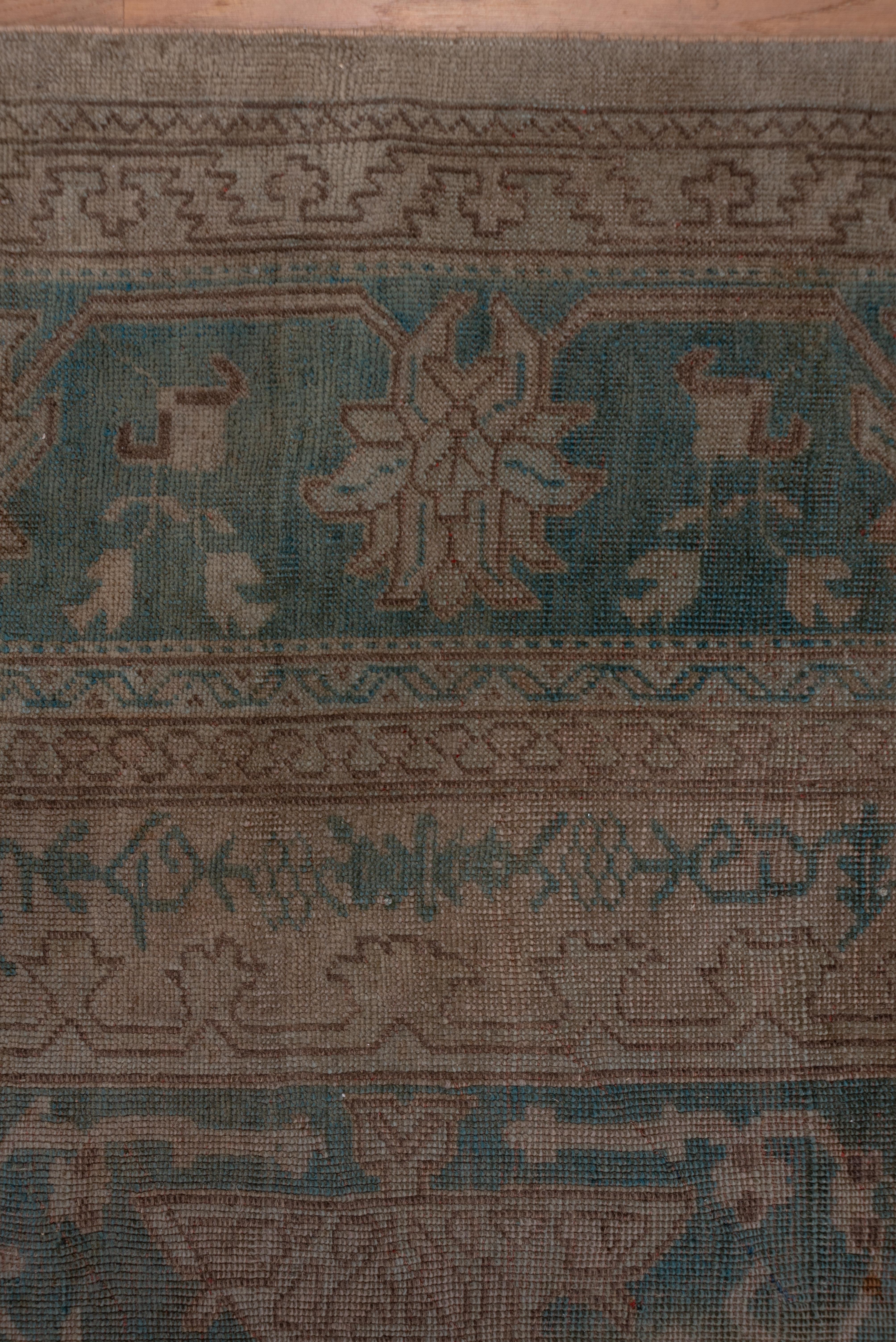 Antique Green Oushak Carpet, Circa 1910s For Sale 1