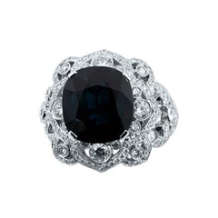 Olympus Art Cretified Ottoman Inspired Diamond and Sapphire Ring