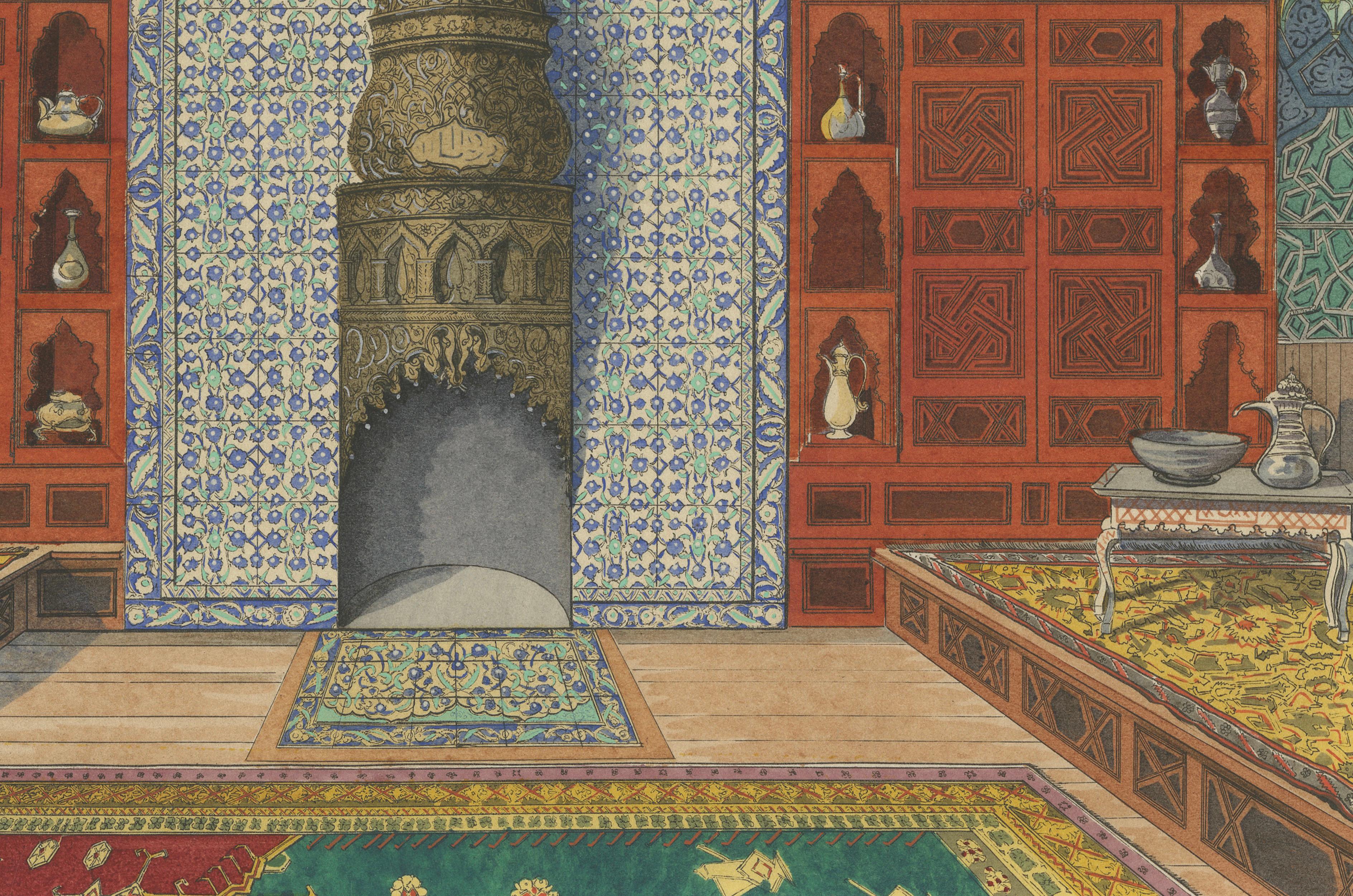 Ottoman Interior with Monumental Iznik Fireplace, ca.1900