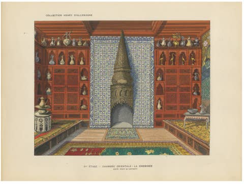 Ottoman Interior with Monumental Iznik Fireplace, ca.1900
