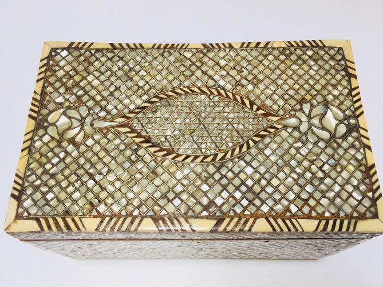 Ottoman Jewelry Box Inlaid with MotherofPearl and Camel Bone at