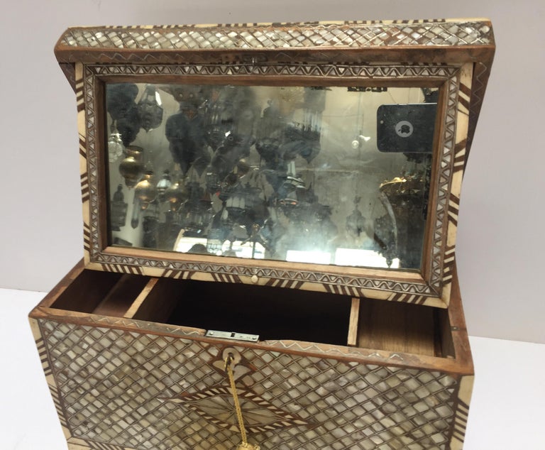 Ottoman Jewelry Box Inlaid with MotherofPearl and Camel Bone at