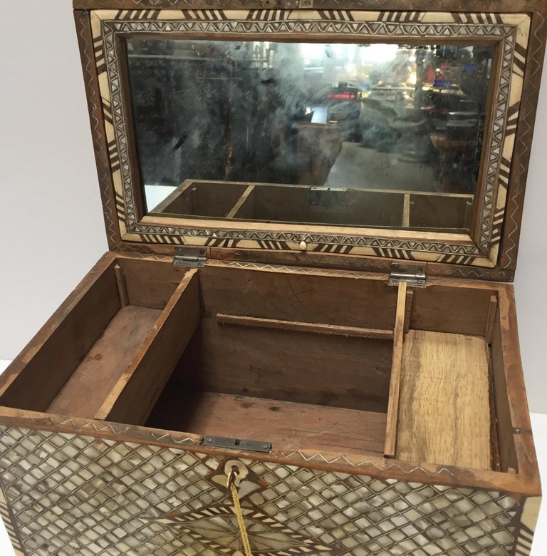 Ottoman Jewelry Box Inlaid with MotherofPearl and Camel Bone at