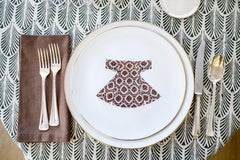 Ottoman Kaftan Dessert Porcelain plates Made in Italy, Kaft1