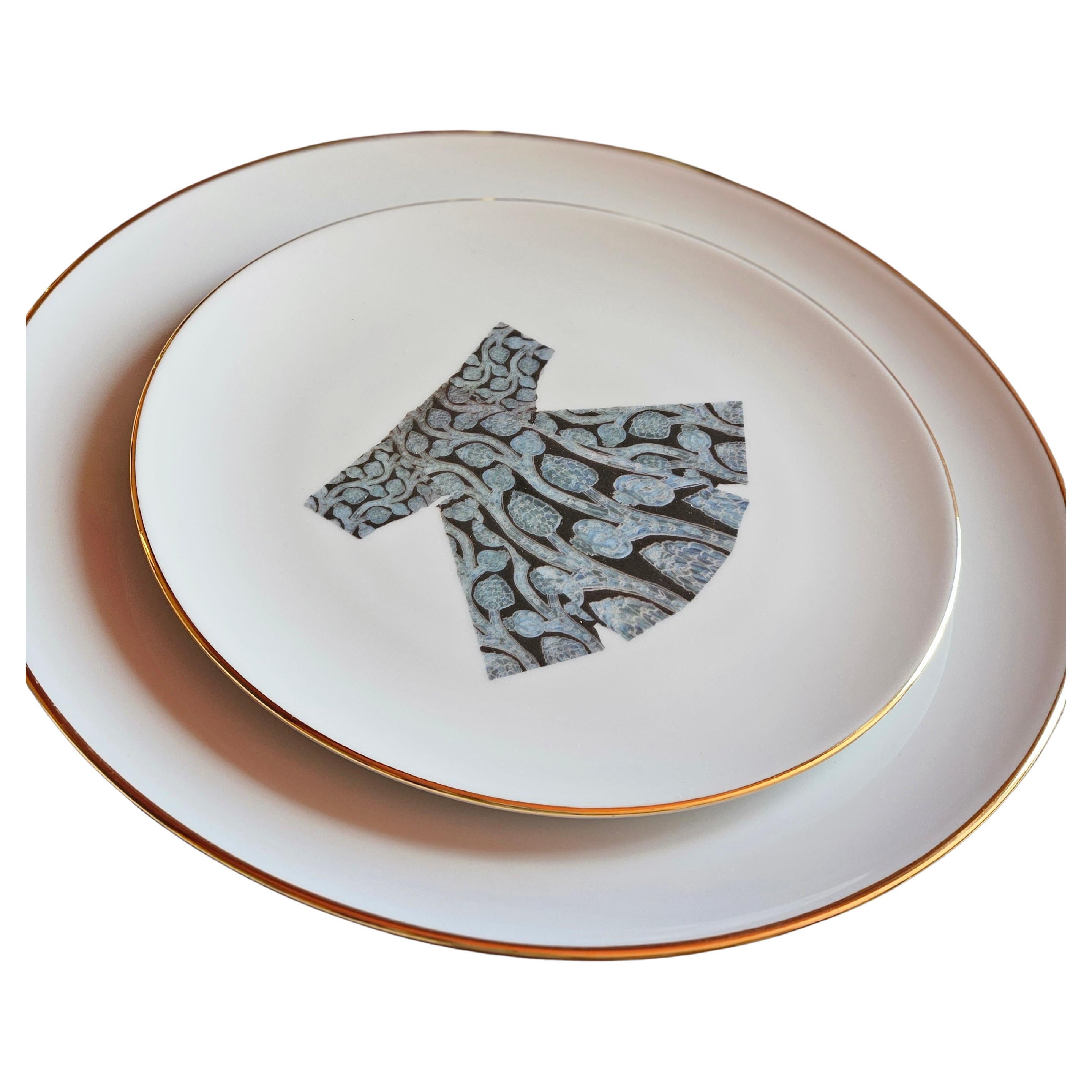 Ottoman Kaftan Dessert Porcelain plates Made in Italy, Kaft5