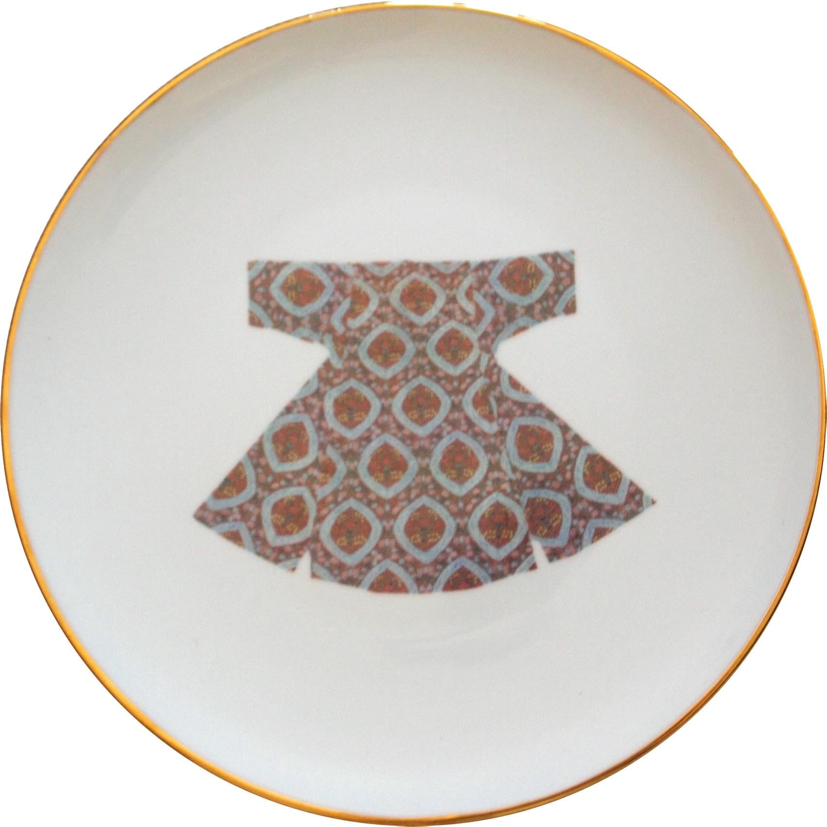 Ottoman Kaftan Porcelain plates Made in Italy, Kaft1 For Sale