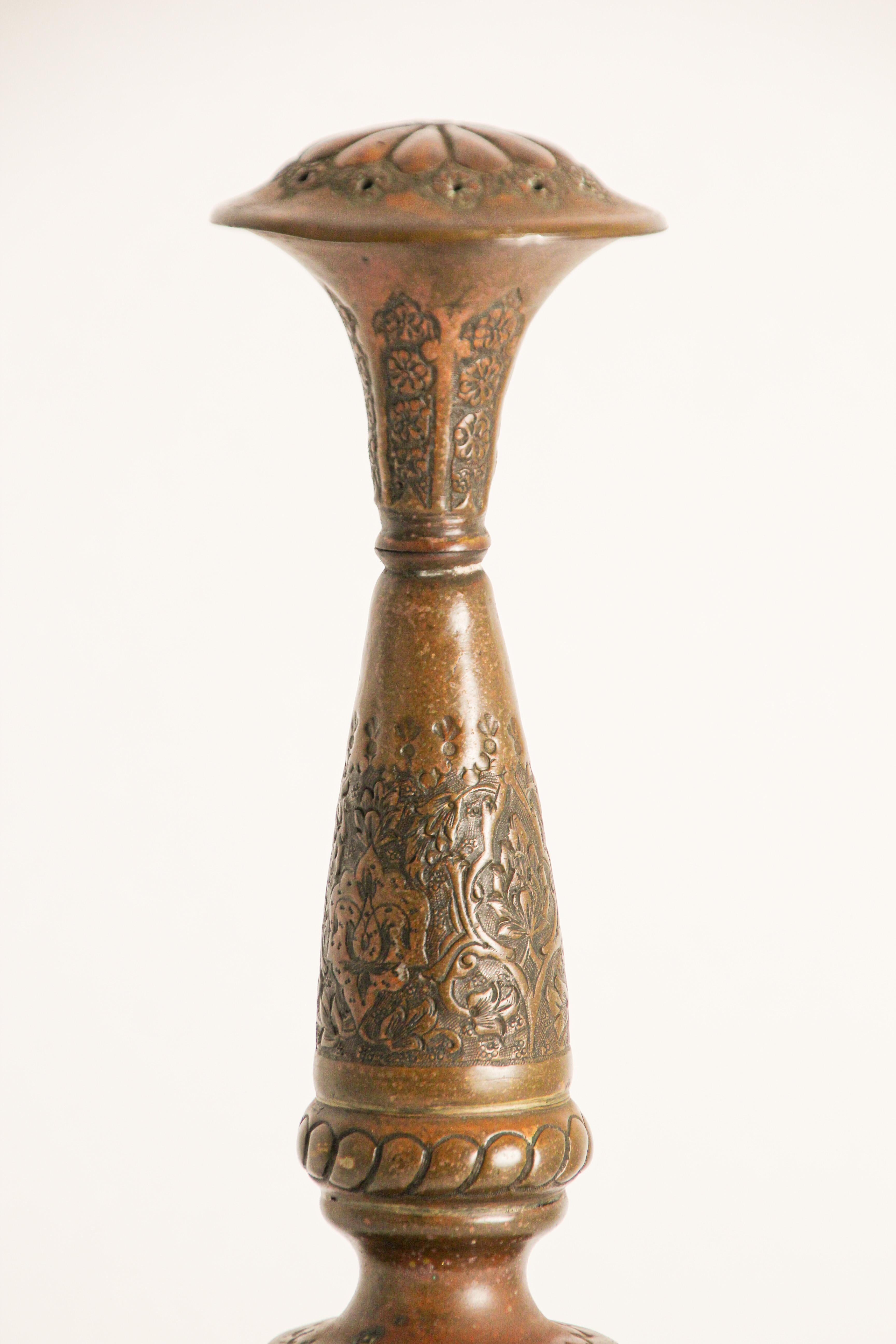 Ottoman Mameluke Decorative Copper Rosewater Perfume Sprinkler 1