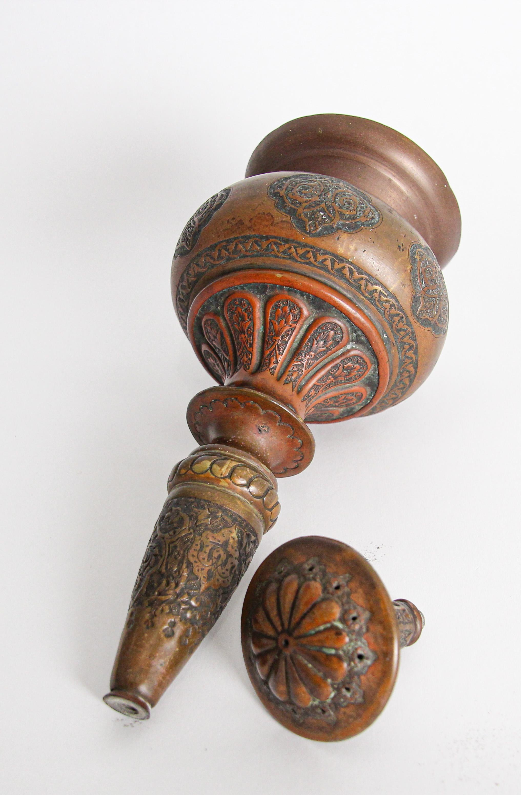 Ottoman Mameluke Decorative Copper Rosewater Perfume Sprinkler 6