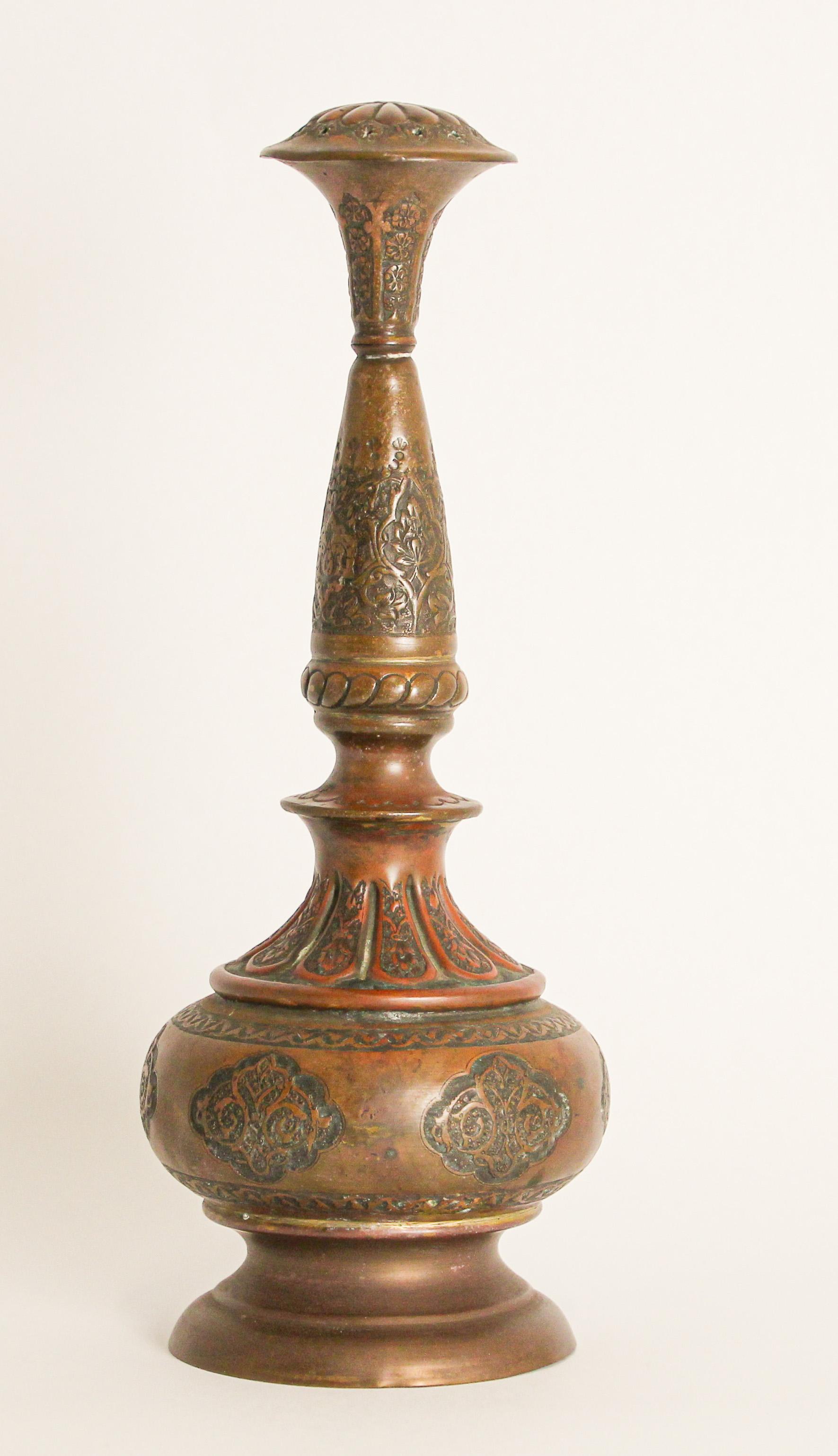 Ottoman Mameluke Decorative Copper Rosewater Perfume Sprinkler 7