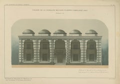 Lithografie der Fassade einer osmanischen Moschee, Bursa (Bayezid Yıldırım), 1924