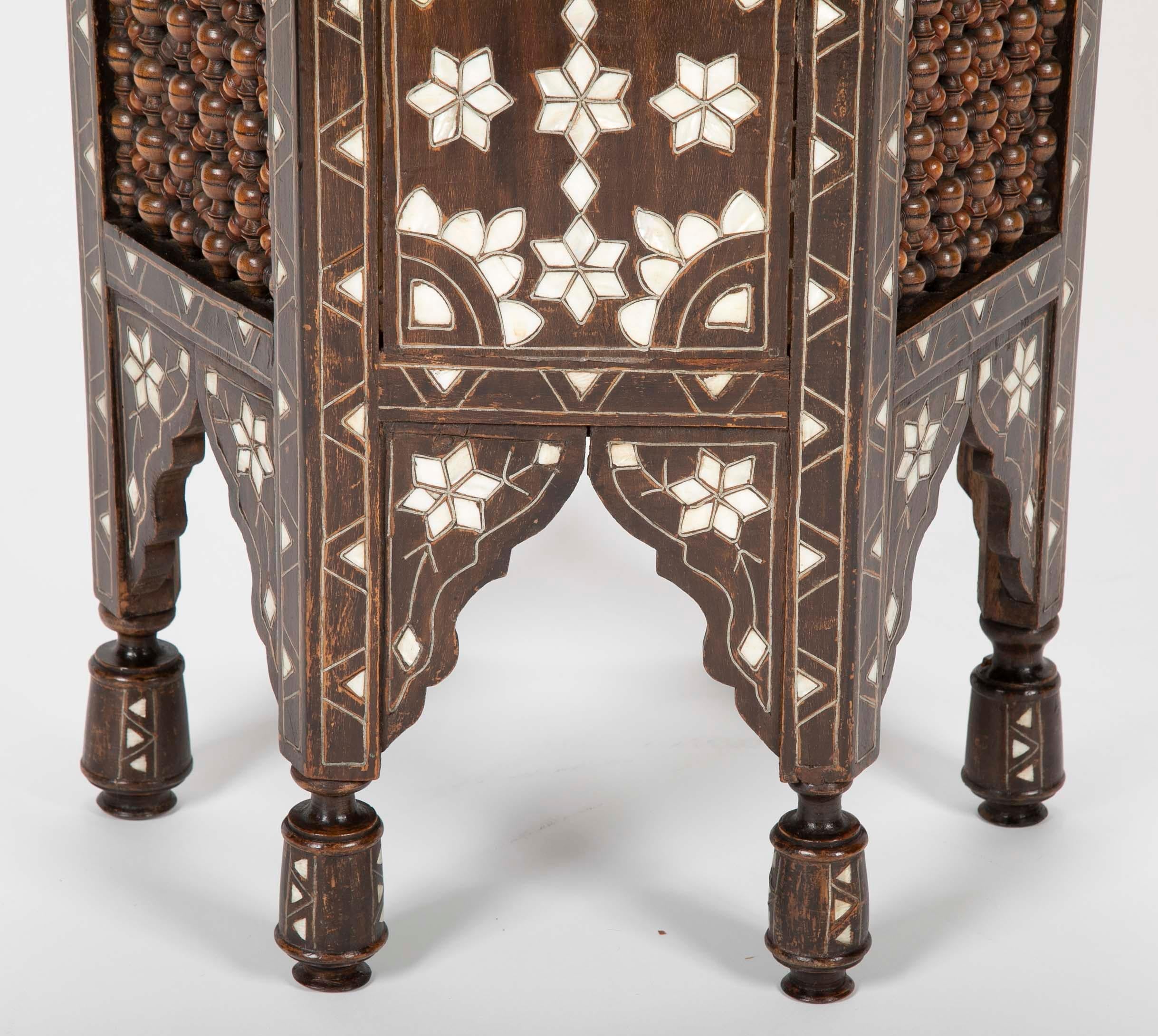 Ottoman Mother-of-Pearl and Bone Inlaid Side Table 1