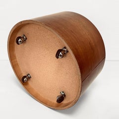Ottoman or Pouf in Walnut with Wheels and Cushion, Italy, 1960s