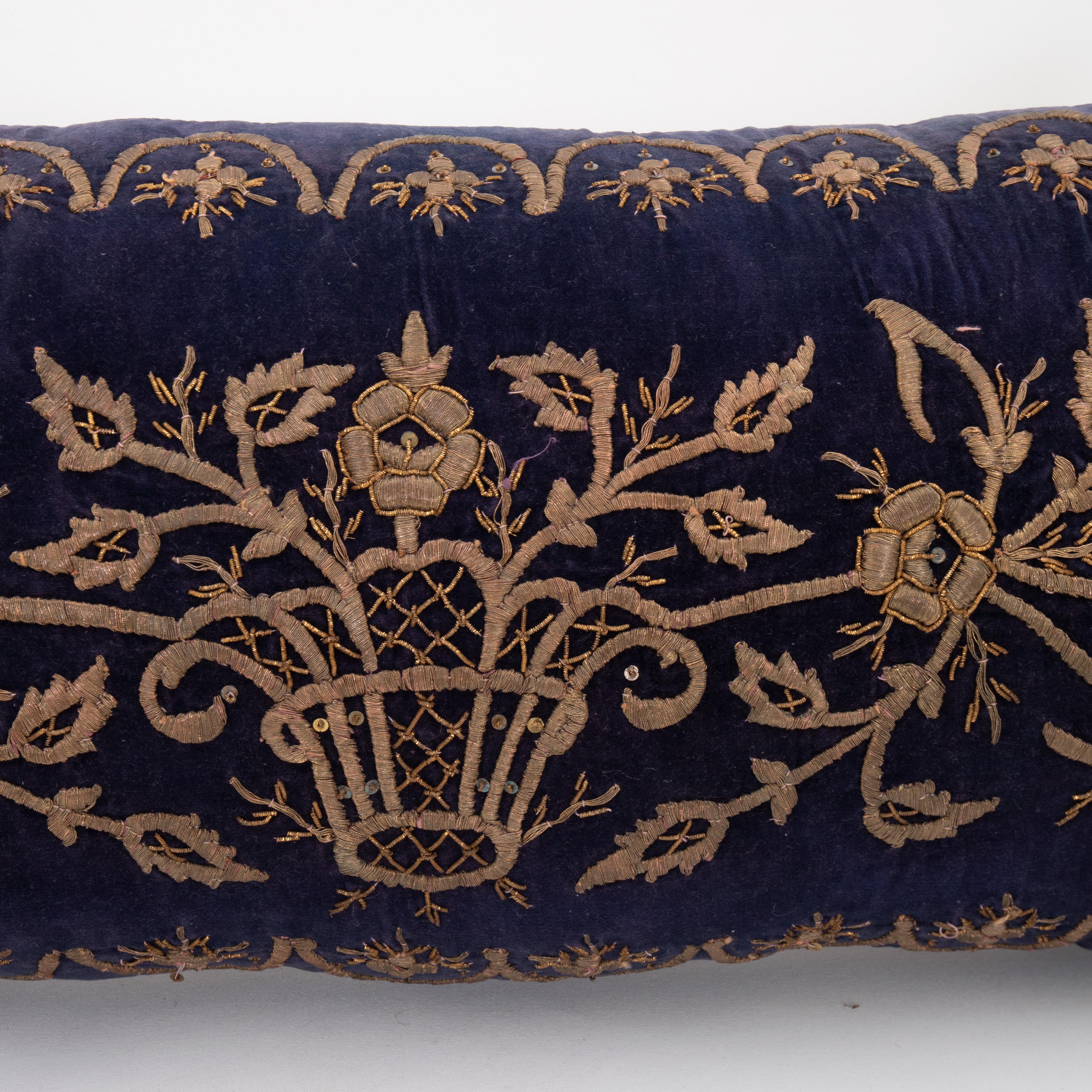 Embroidered Ottoman Pillow Cover in Sarma Technique, late 19th / Early 20th C. For Sale