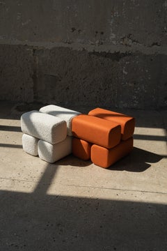 Ottoman pouf DROVA 4 Designer Upholstered Accent Seating for Bedroom