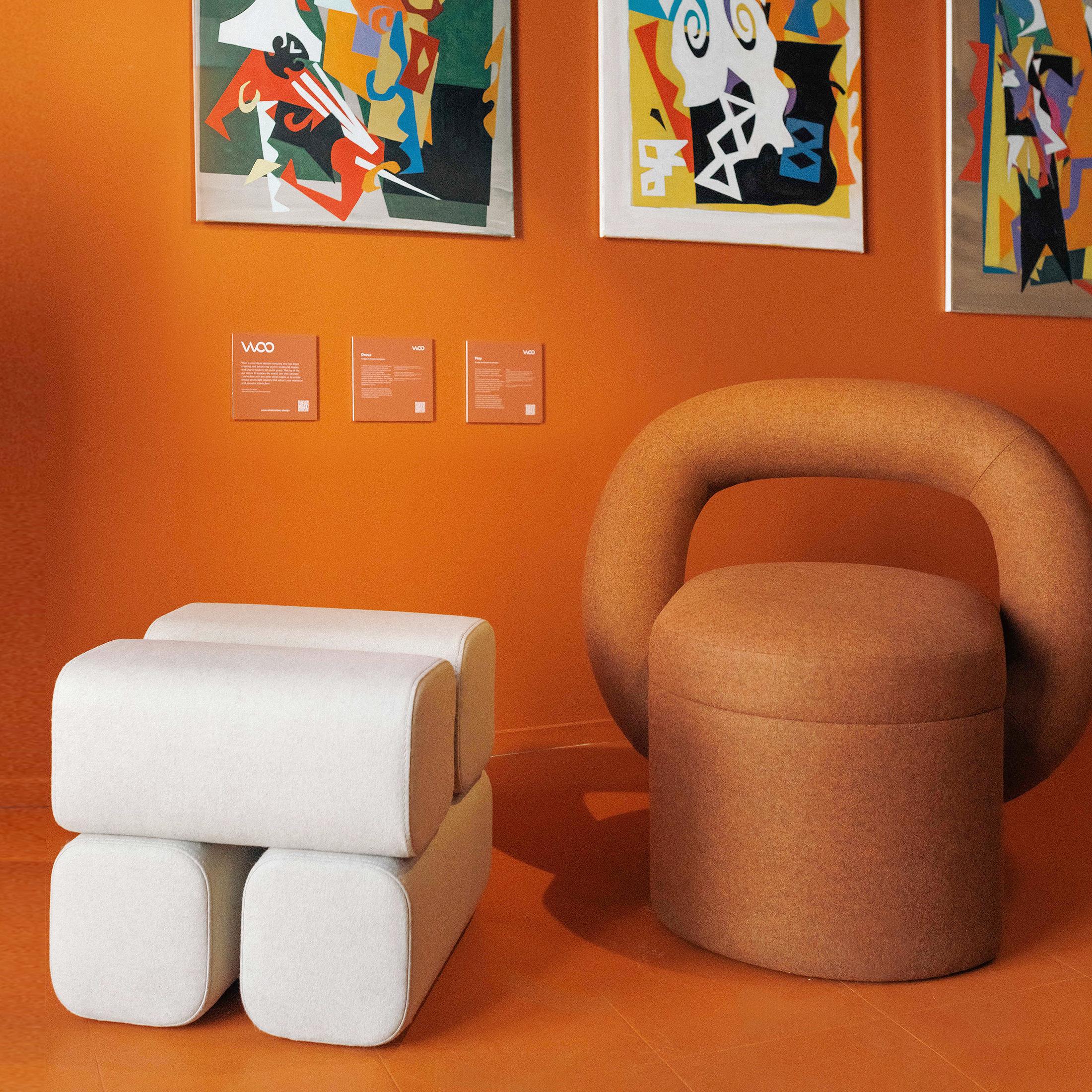 Pouf Drova par WOO en vente 6