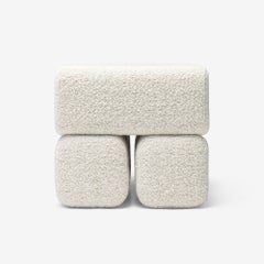 Red Ottoman Pouf Drova by WOO - Modern Footstool for Design-Led Interiors