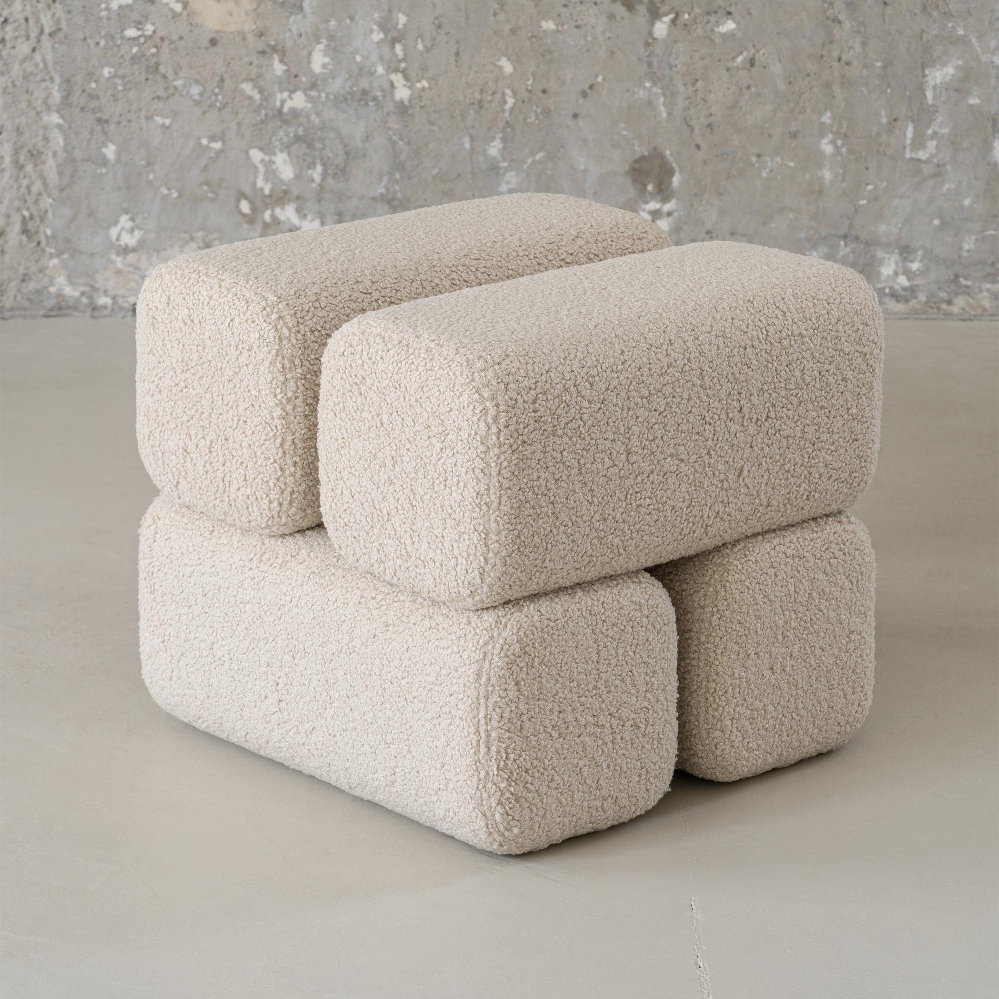 Modern Ottoman Pouf Drova by WOO For Sale