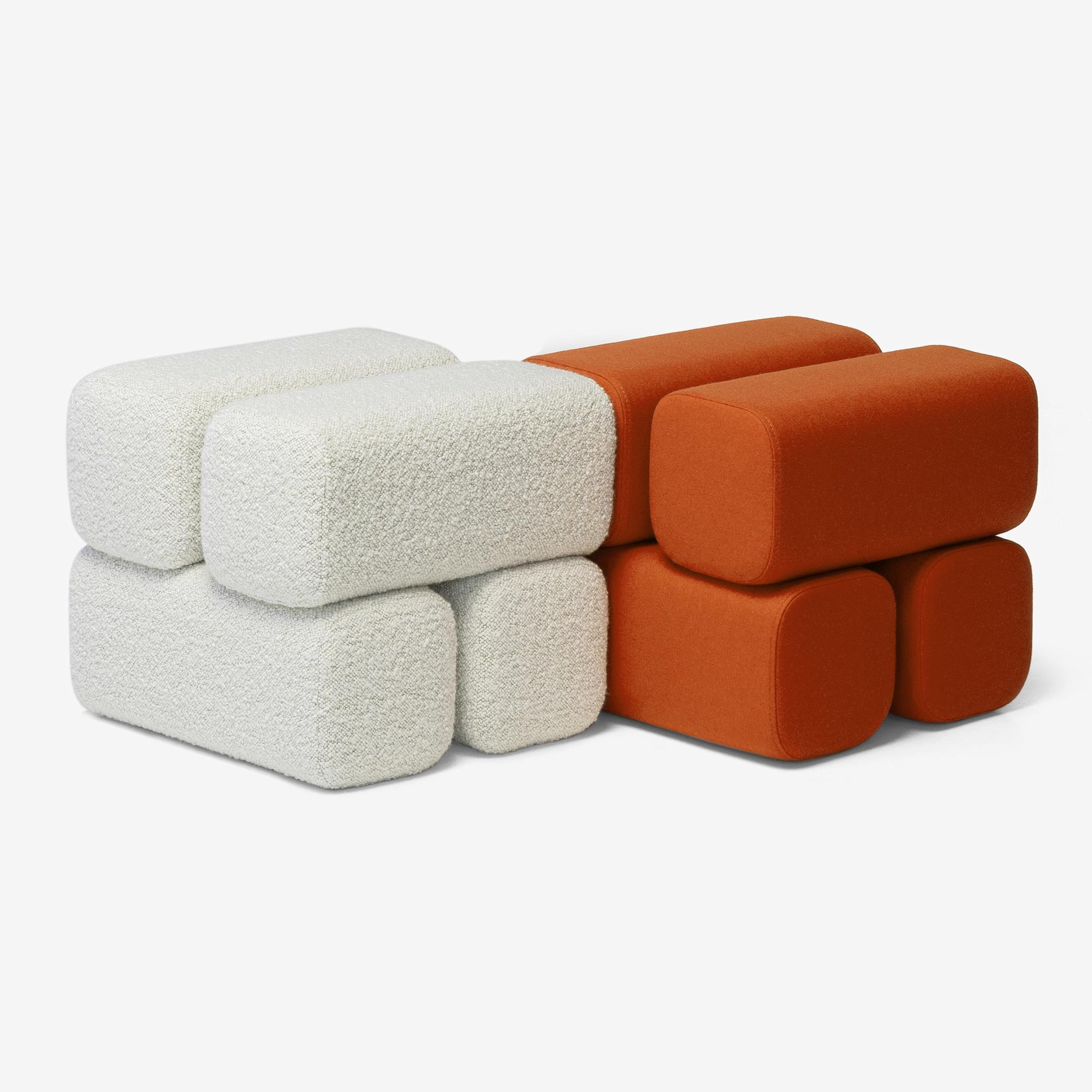 Ukrainian Ottoman Pouf Drova by WOO For Sale