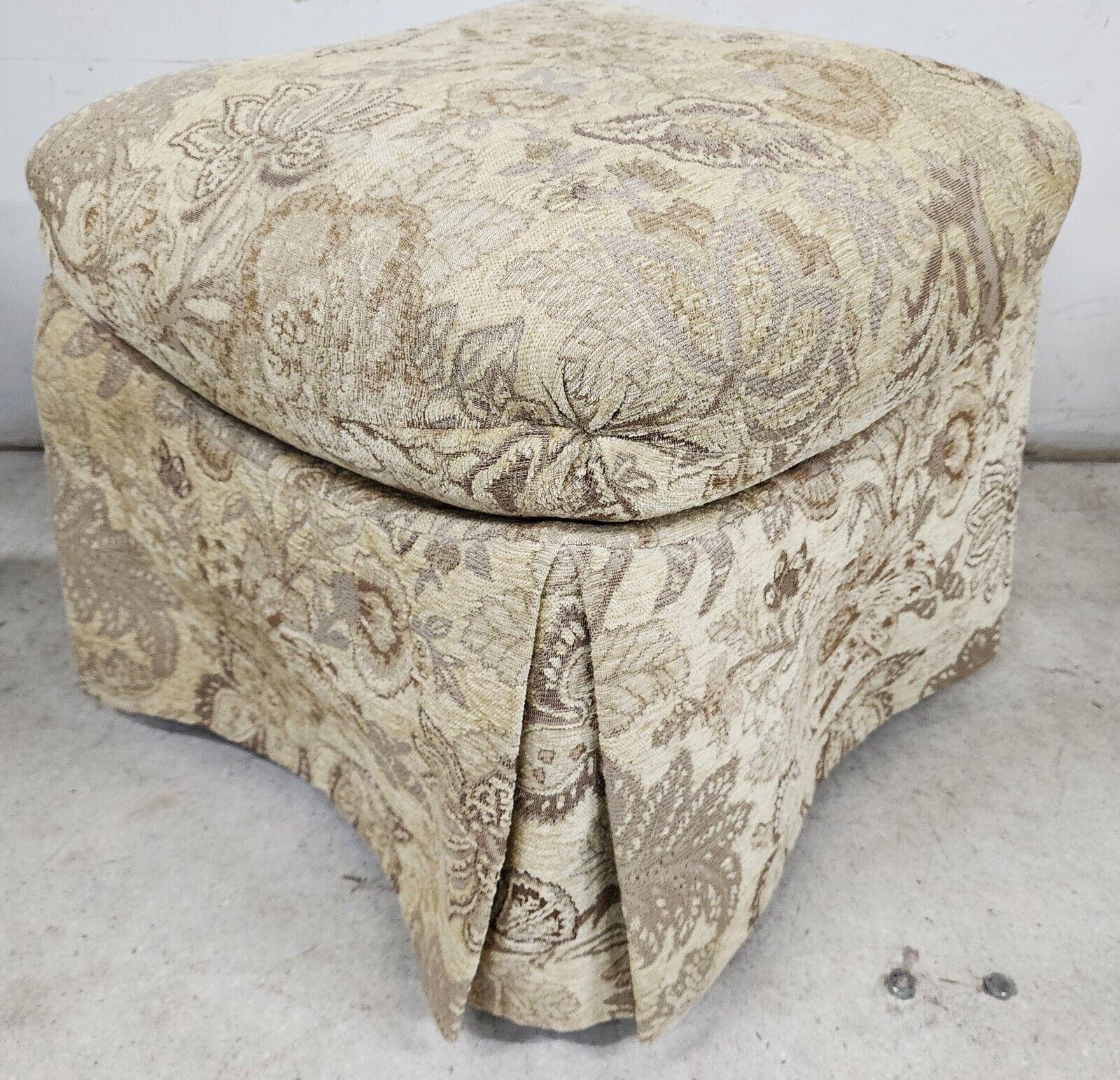 Cotton Ottoman Pouf Footstool by Marge Carson For Sale