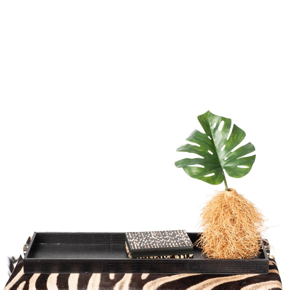 zebra hide ottoman