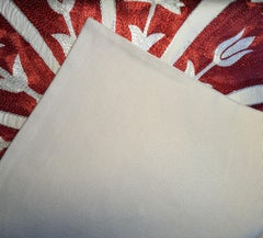 Ottoman Red Carnation Silk Hand Embroidered Cushion