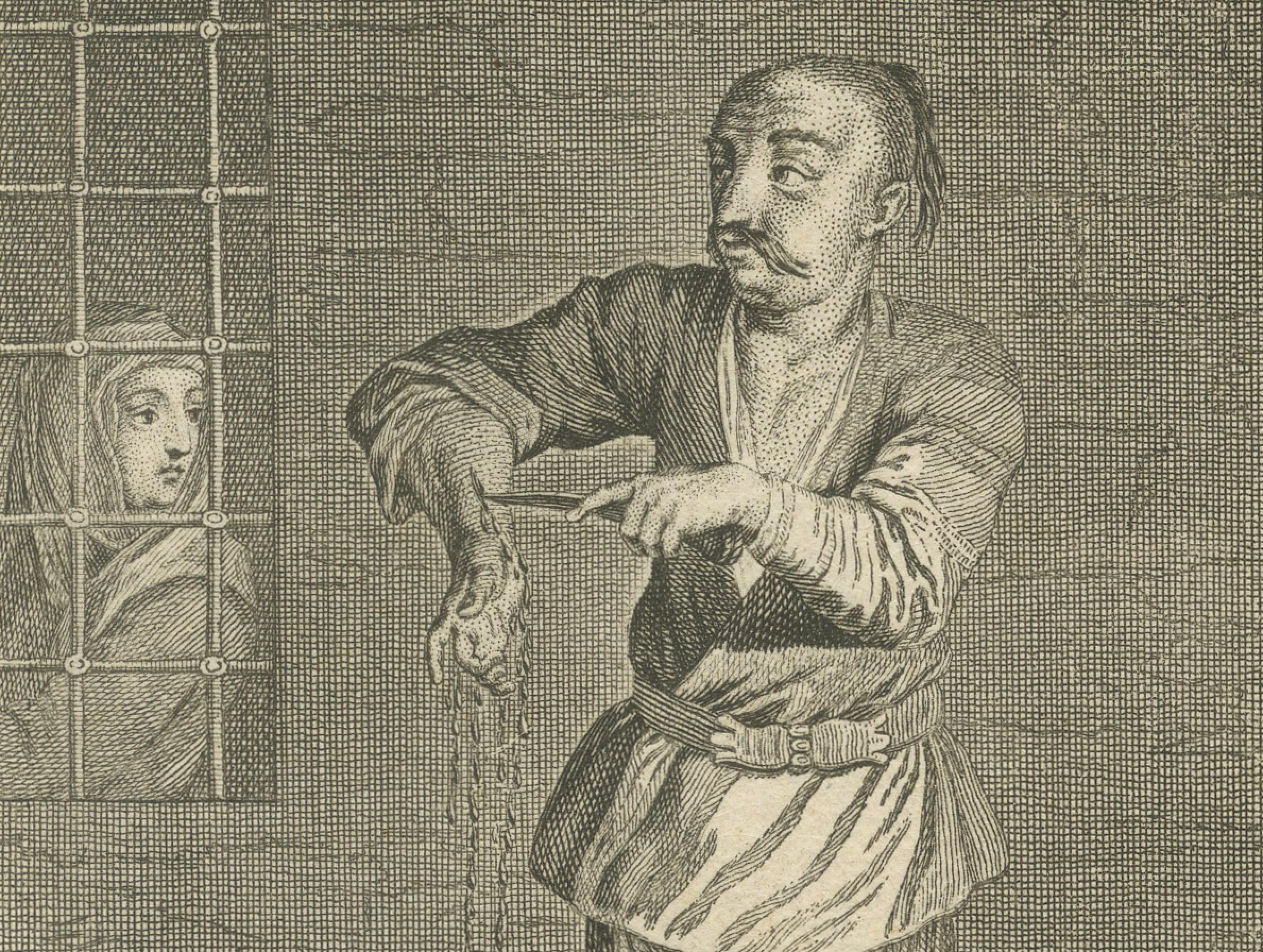 Osmanische Rituale und Tänzerinnen - Kupferstich von 1734 über türkische Liebe, Zeremonie und Tanz im Zustand „Gut“ im Angebot in Langweer, NL