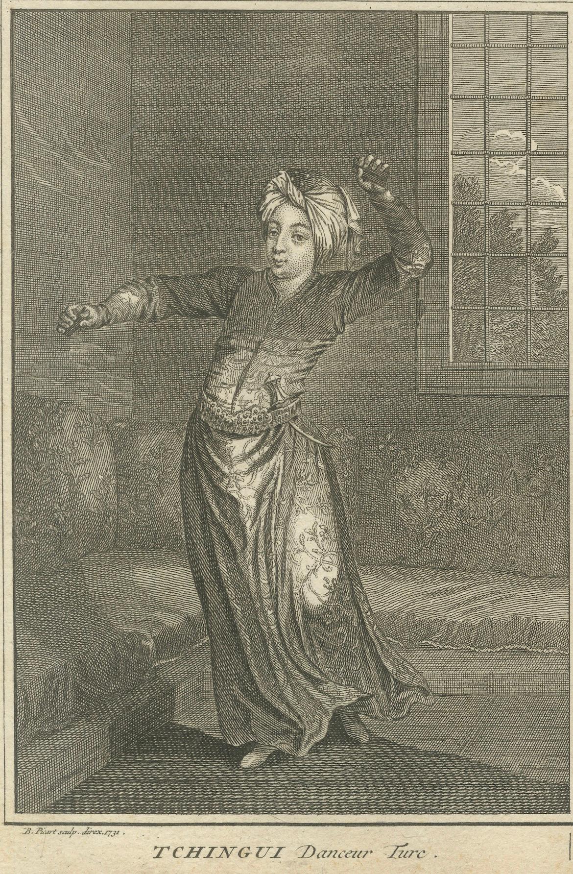 Osmanische Rituale und Tänzerinnen - Kupferstich von 1734 über türkische Liebe, Zeremonie und Tanz im Angebot 1