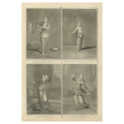 Ottoman Rituals and Dancers – 1734 Engraving of Turkish Love, Ceremony and Dance