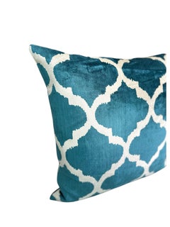 Ottoman Silk Blue Handwoven Velvet Cushion