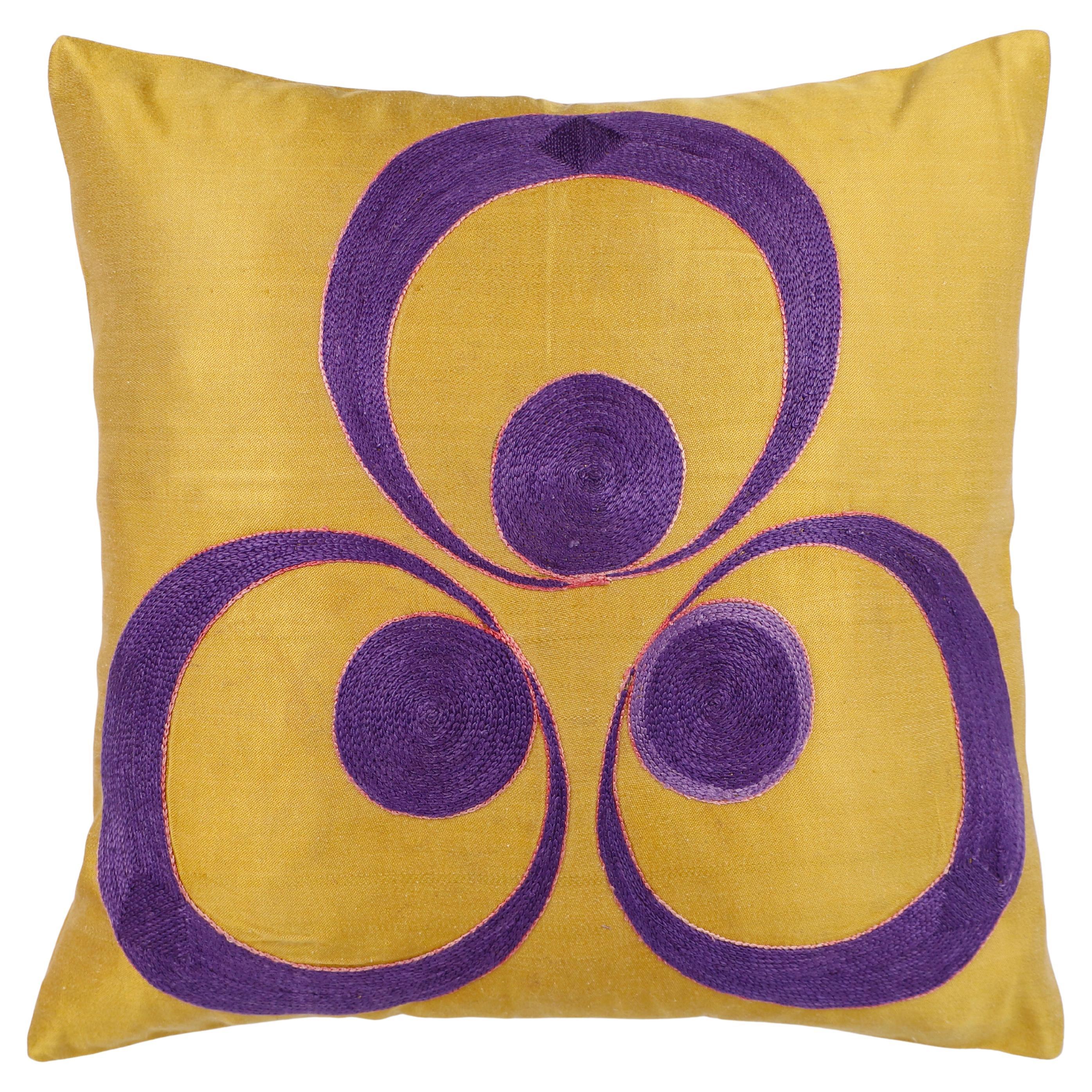 Ottoman Silk Cintemani Hand Embroidered Suzani Cushion