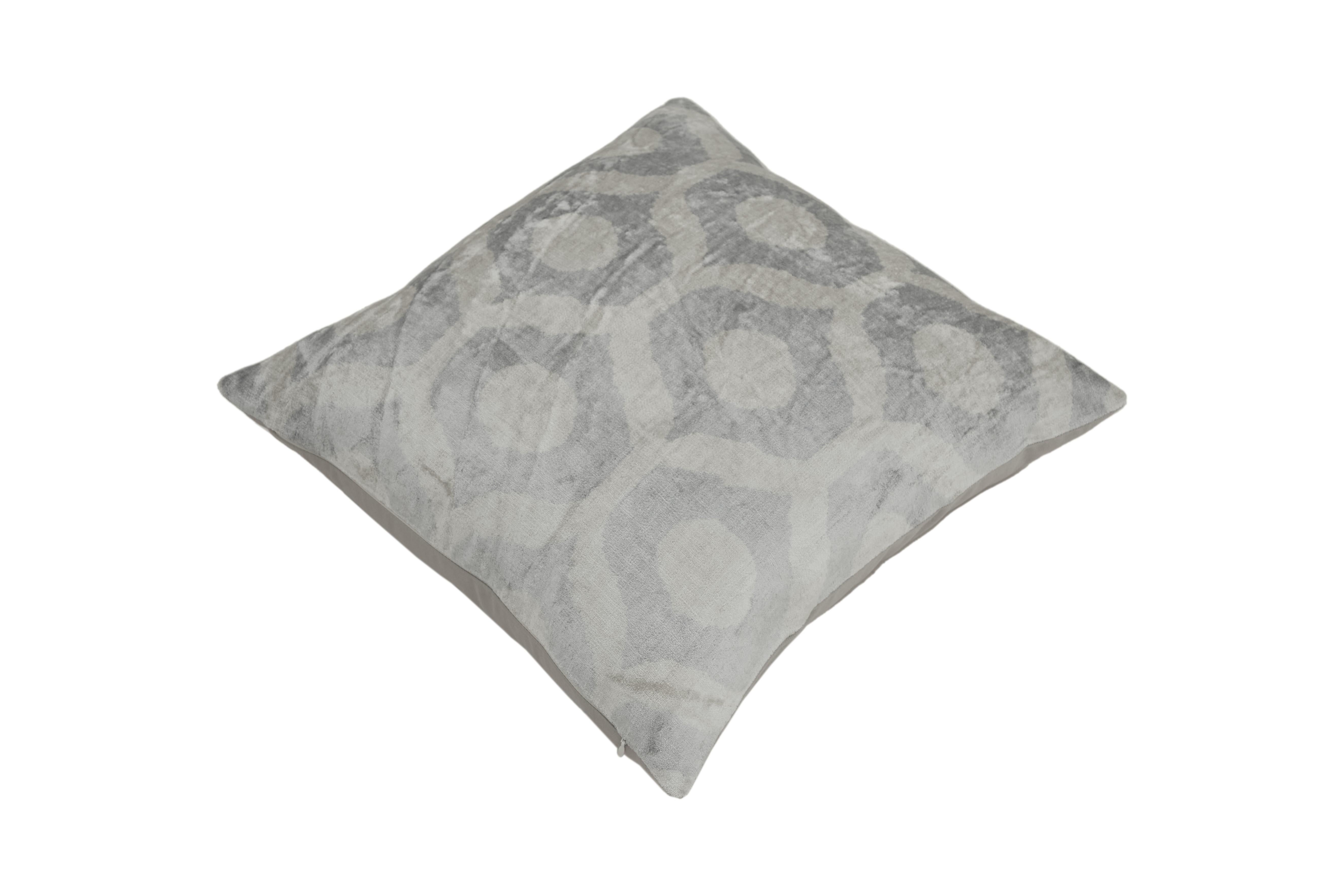 Turkish Ottoman Silk Hand Dyed and Handwoven Velvet Cushion For Sale