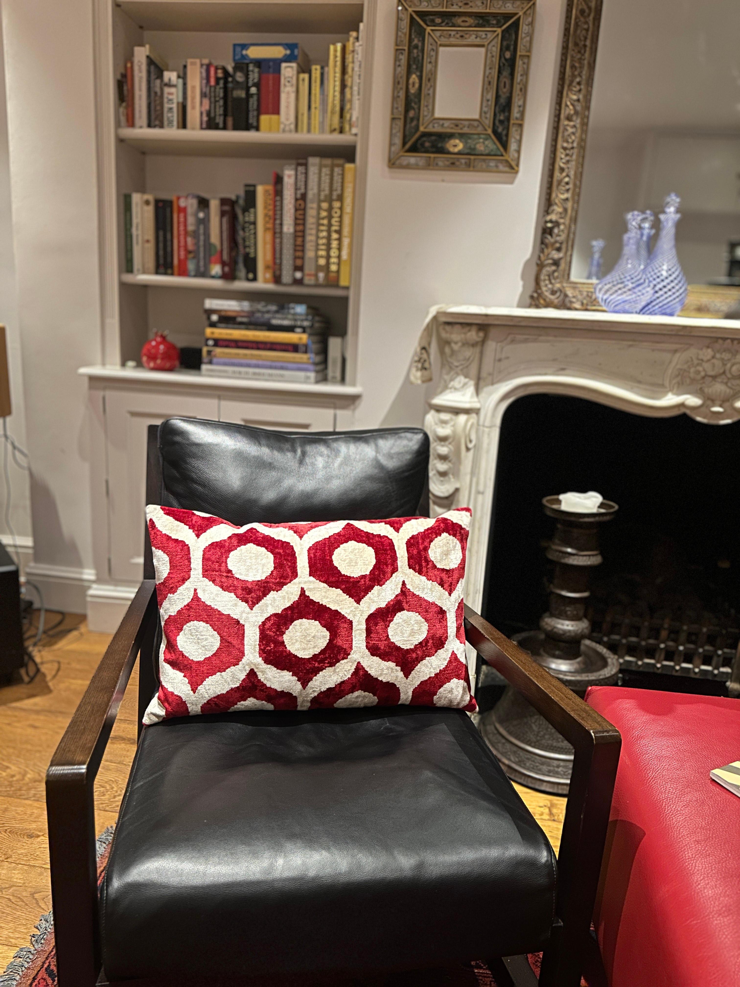 Turkish Ottoman Silk Hand Dyed Handwoven Velvet Cushion Cover For Sale