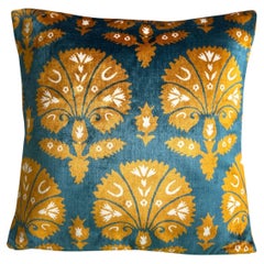 Couvercle de coussin d'ottoman en velours de soie tissé à la main