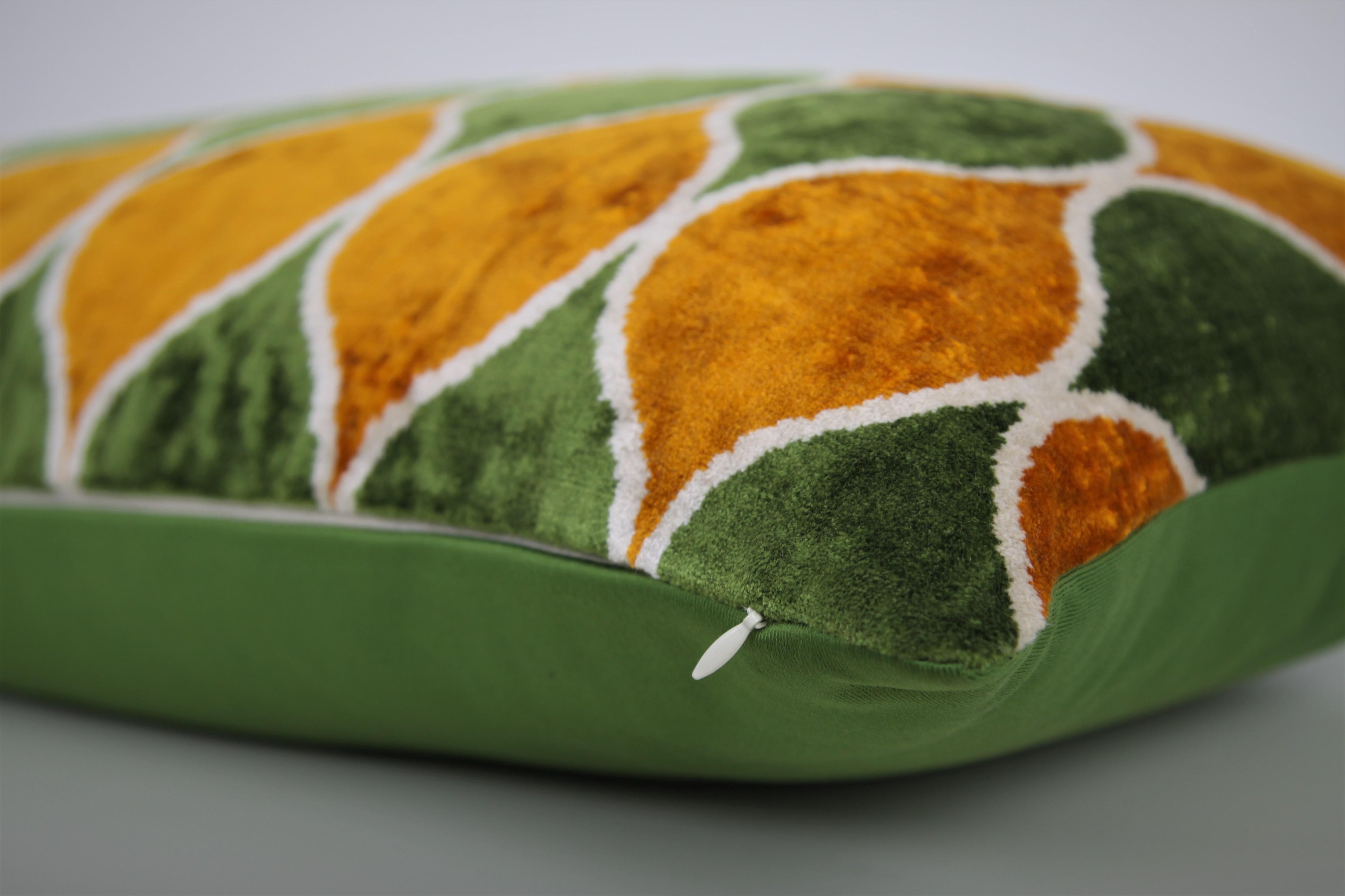 Other Ottoman Silk Handwoven Velvet Cushion For Sale