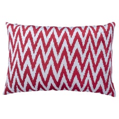 Ottoman Silk Red Hand Dyed and Hand woven Velvet Cushion