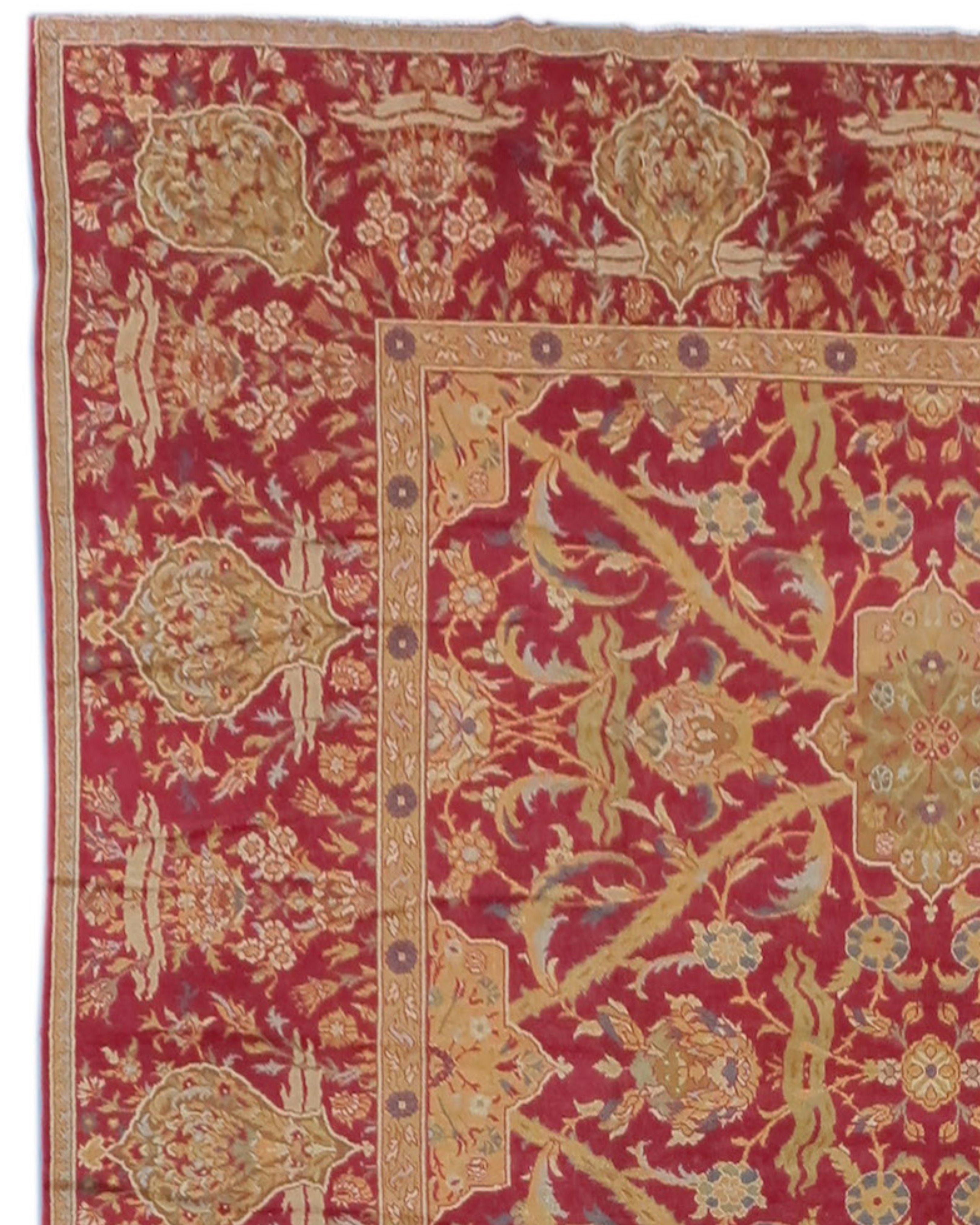 Hand-Knotted Antique Ottoman-Style Carpet, Late 19th Century For Sale