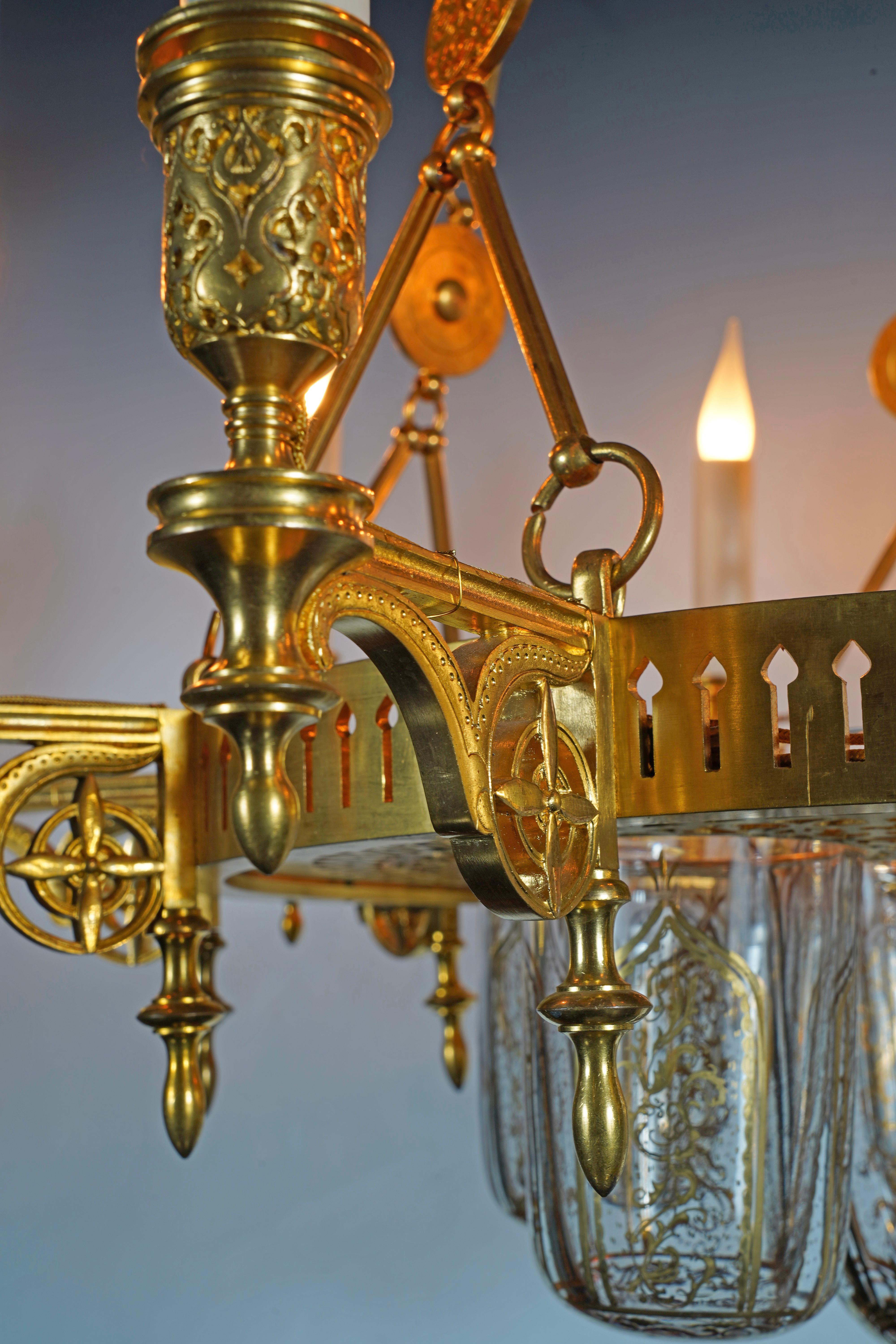 Ottoman Style Chandelier by F. Barbedienne, France, circa 1880 In Good Condition For Sale In PARIS, FR