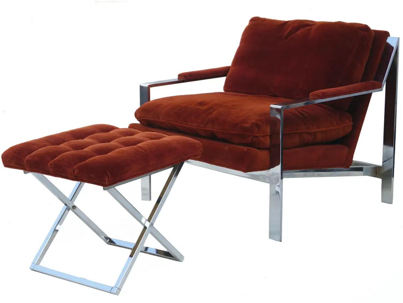 Fine XX secolo Ottomana Sgabello con piedistallo Sgabello Panca Cy Mann 2 Disponibile in vendita